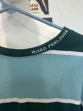 Mixed Feelings Striped Long Sleeve Tee - Teal & Dark Green